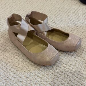Janie and Jack Shimmering Ballet Flats - Beige